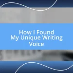 How I Found My Unique Writing Voice