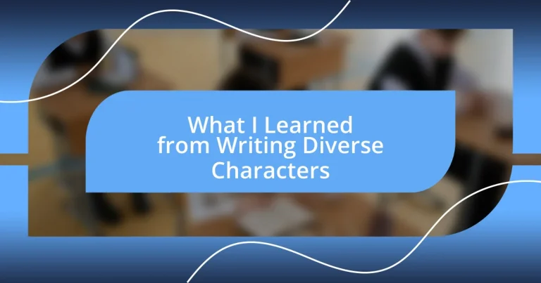 What I Learned from Writing Diverse Characters